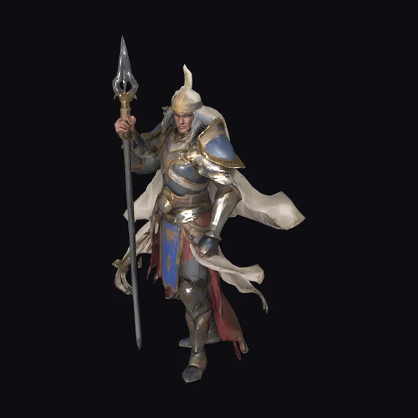 Armored Warrior with Spear