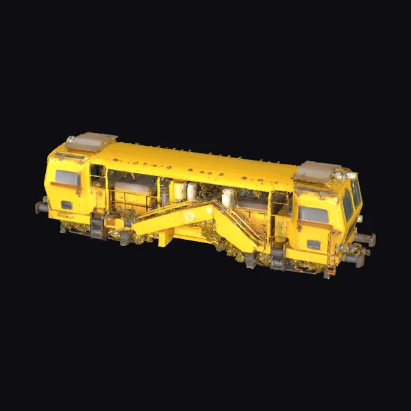 Yellow Railway Maintenance Machine