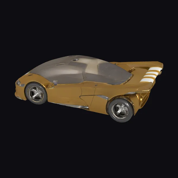 Golden Futuristic Sports Car