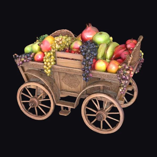 Wooden Fruit Cart