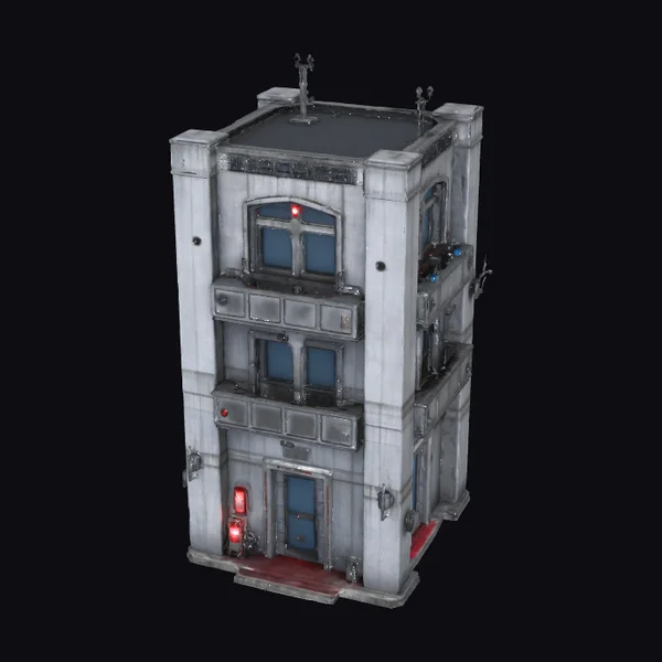 Cyberpunk Police Station Building