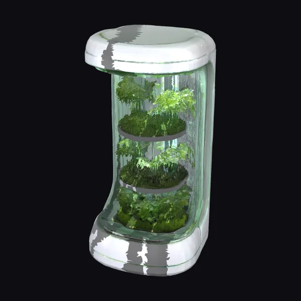 Futuristic Hydroponic Garden Pod