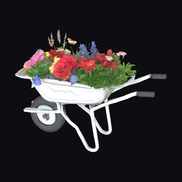 Wheelbarrow with Flower Arrangement