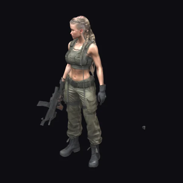 Female Soldier with Midriff
