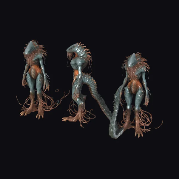 Alien Creature Triple View