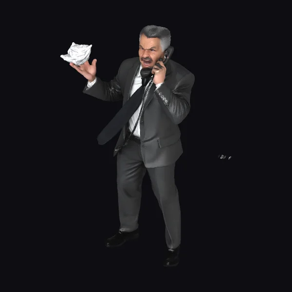 Angry Businessman Holding Paper