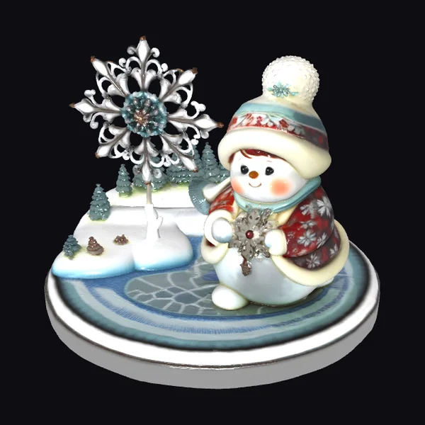 Snowman Holding Snowflake