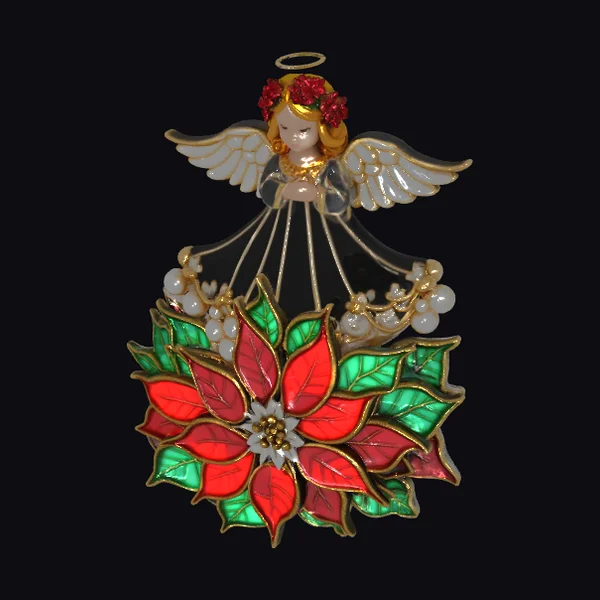 Angel with Poinsettia