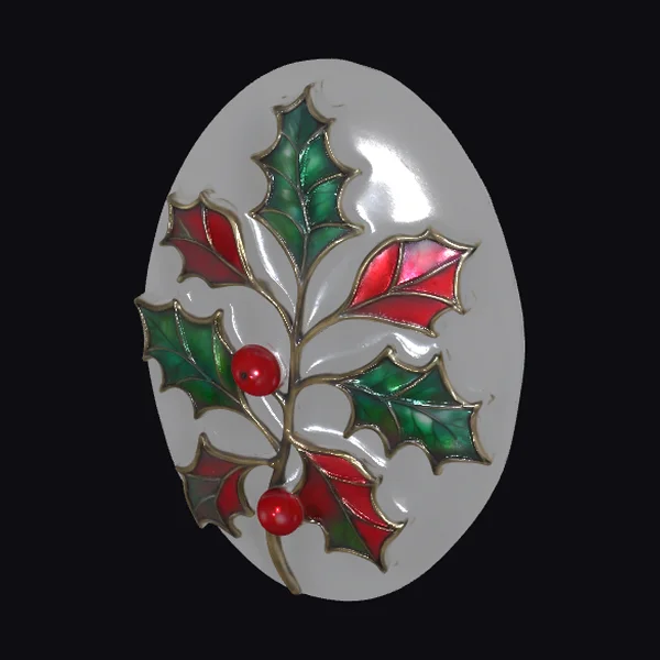 Holly Leaves Brooch