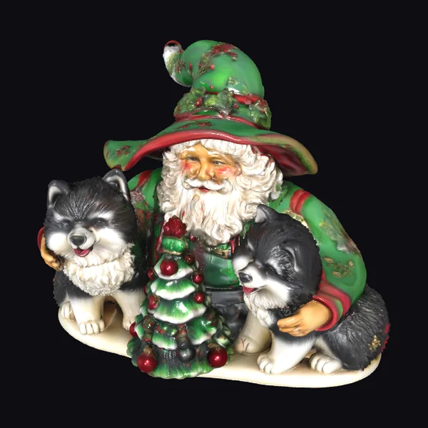 Santa with Akita Puppies