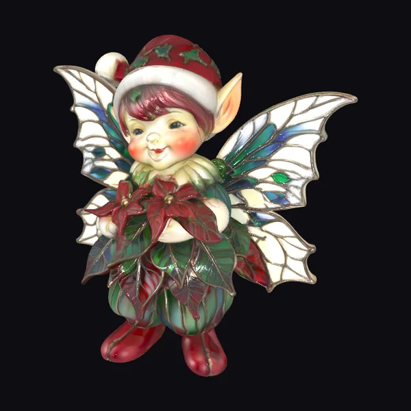 Cheerful Fairy with Poinsettia