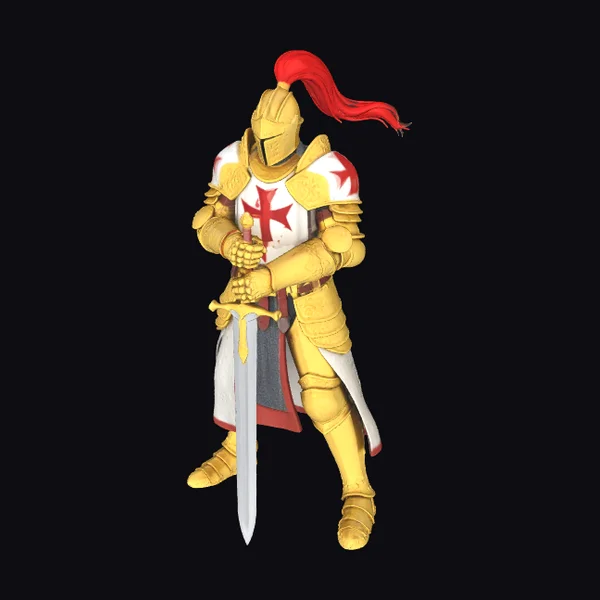 Golden Knight with Broadsword