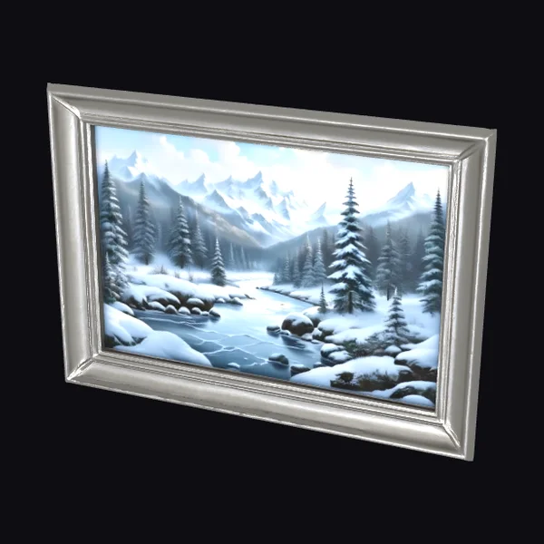 Snowy Mountain Landscape Painting