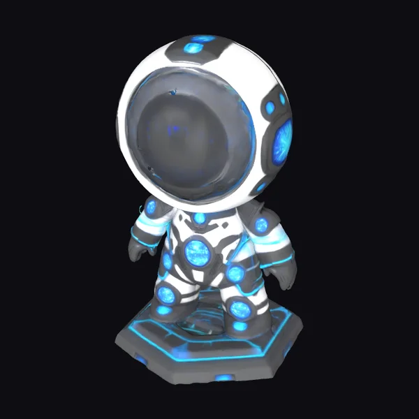 Astronaut Blue Neon Suit