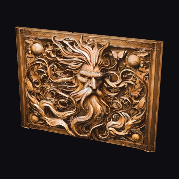 Wooden Forest Spirit Panel