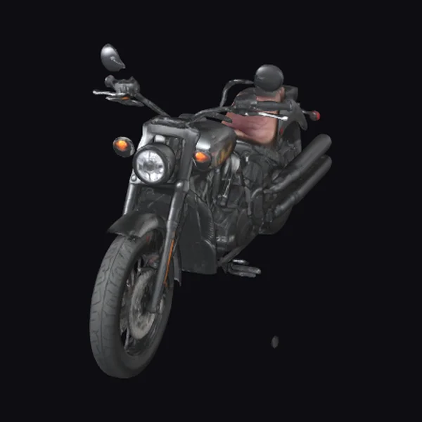 Black Motorcycle with Saddle