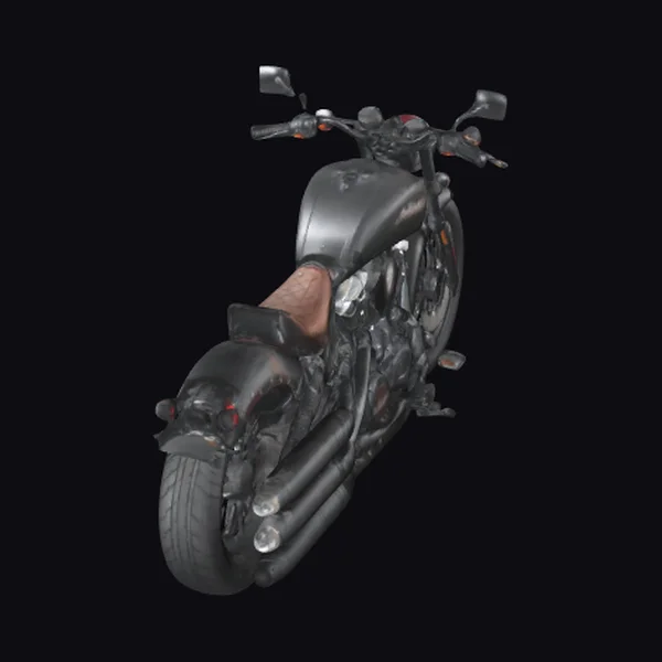 Black Motorcycle with Exhaust
