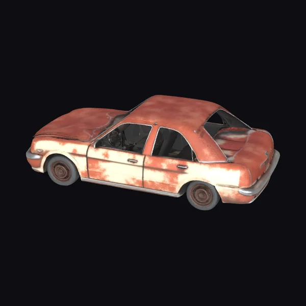 Rusty Abandoned Sedan Car