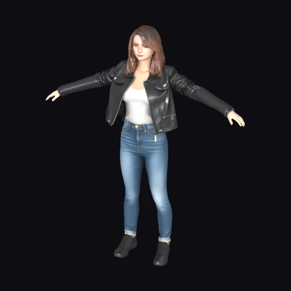 Young Woman in Casual Wear