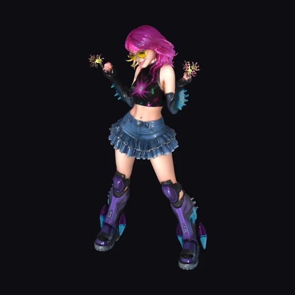 Cyberpunk Girl with Glowing Accents