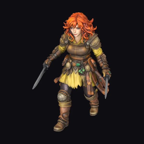 Female Warrior with Swords