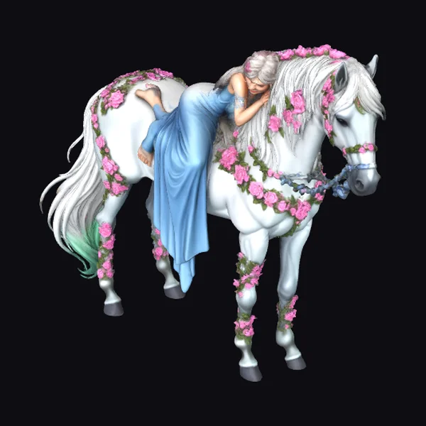 Woman on White Horse