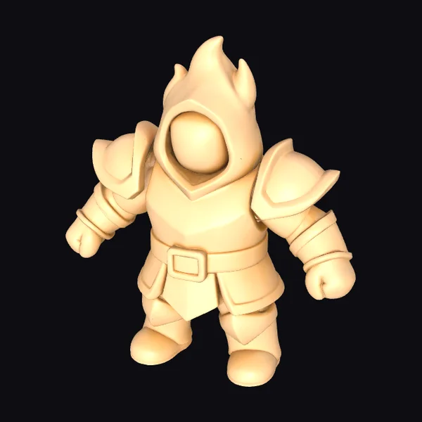 Armored Figure with Flame