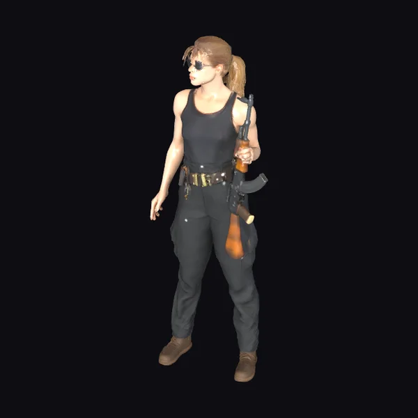 Action Heroine with Rifle