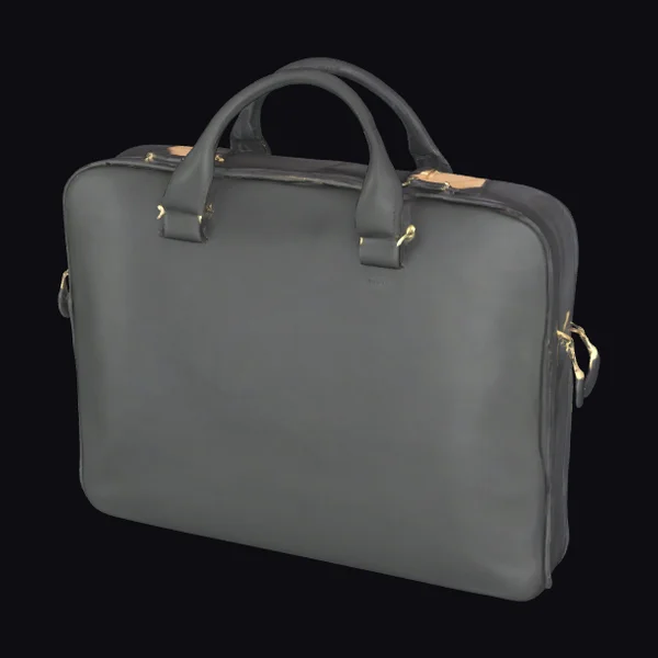 Gray Leather Briefcase