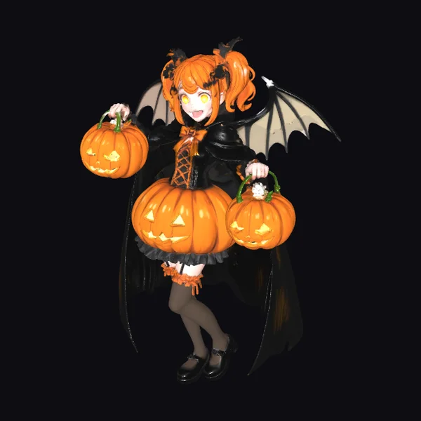 Bat Wing Pumpkin Girl