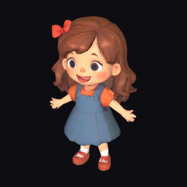 Little Girl with Red Bow