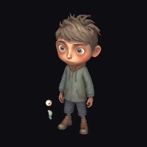 Cartoonish Boy Character