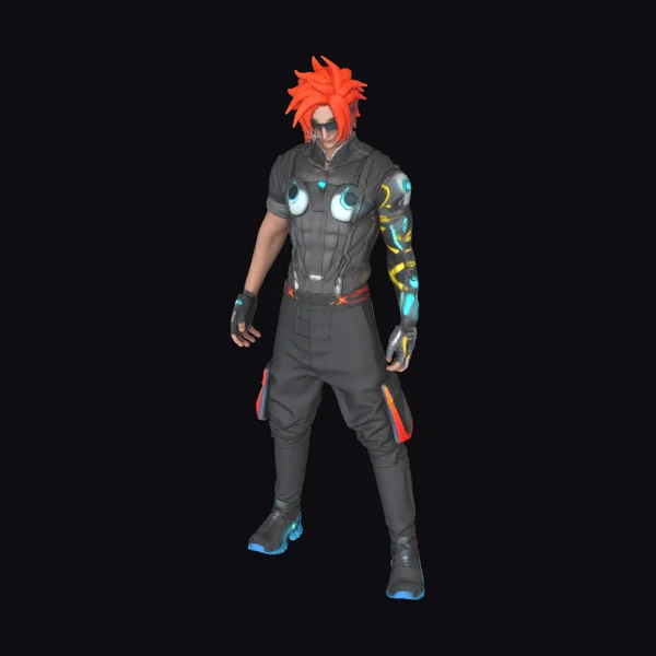 Cyberpunk Warrior Character