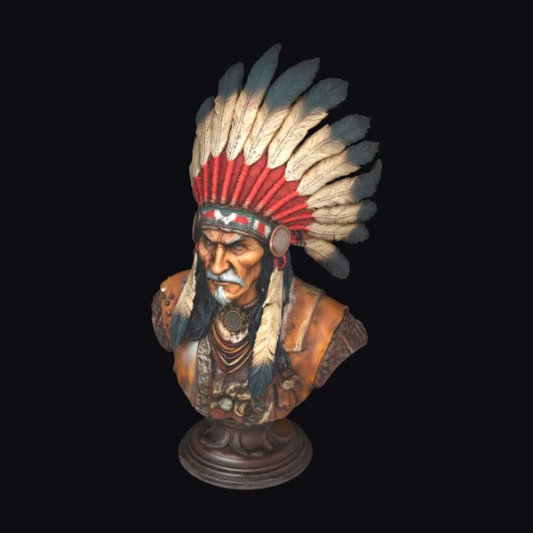 Native American Warrior Bust