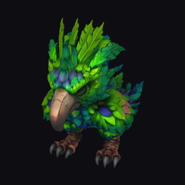 Vibrant Green Parrot Creature