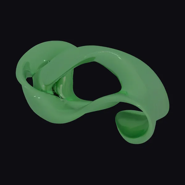 Green Twisted Loop Sculpture