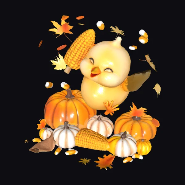 Autumn Joyful Chick