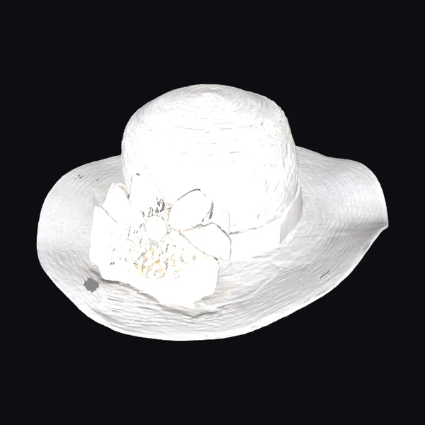 White Decorative Flower Hat