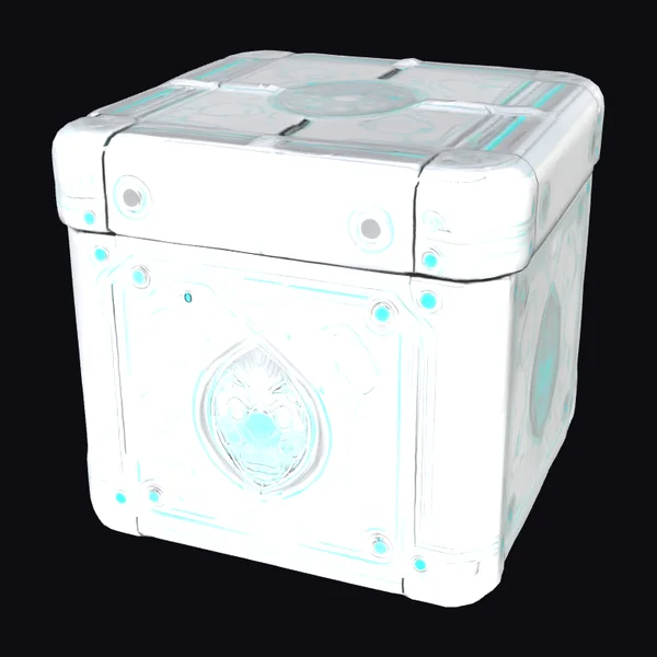 Cyan Accent Metal Box