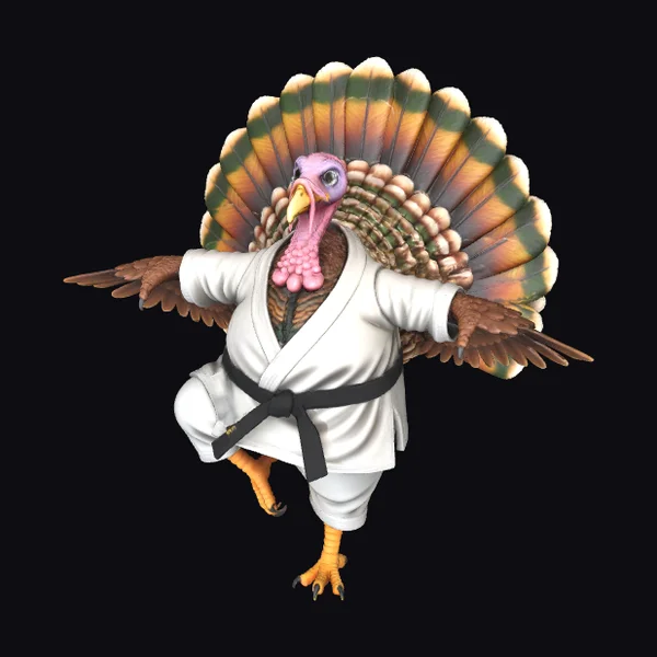 Karate Turkey in Crane Kick