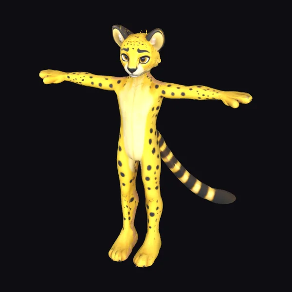 Yellow Spotted Cartoon Cheetah