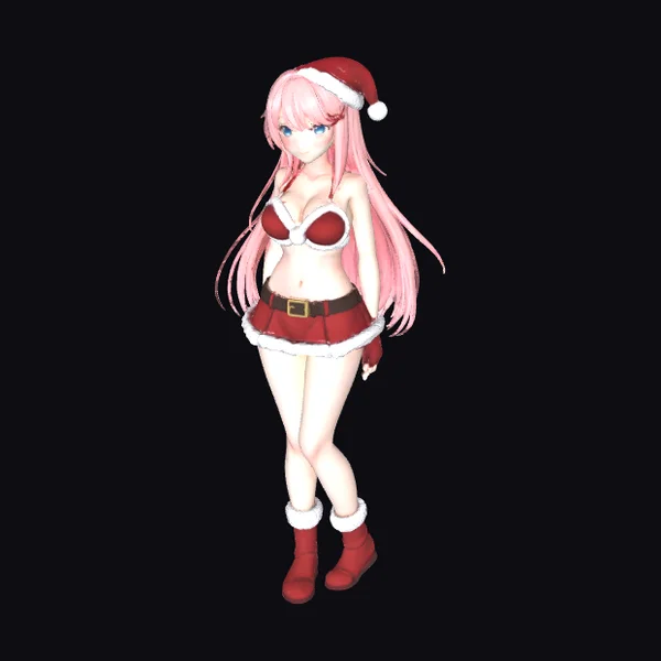 Pink Anime Santa Girl