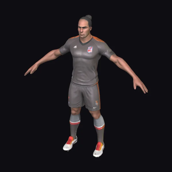 Soccer Player in Gray