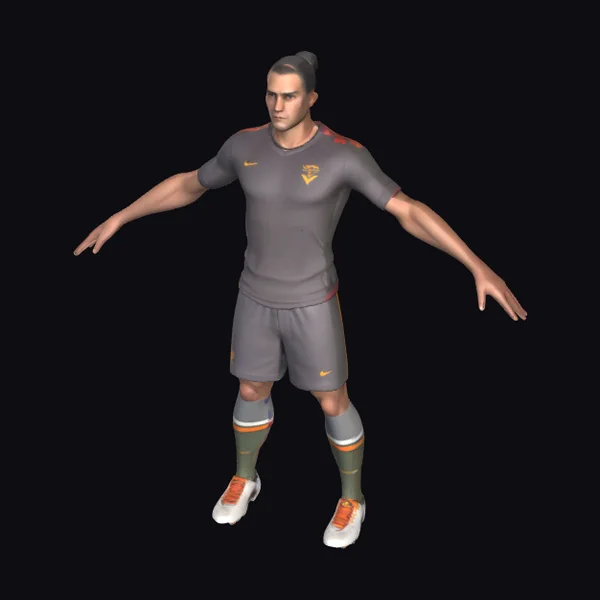 Soccer Player in Gray