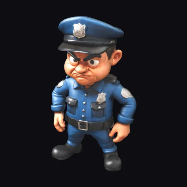 Angry Policeman Clay Figure