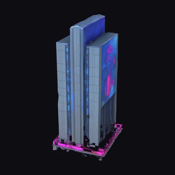 Cyberpunk Skyscraper Building
