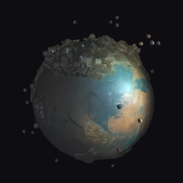 Planet with Dark Bubbles