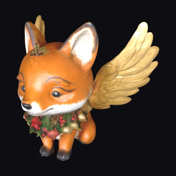 Winged Fox with Wreath
