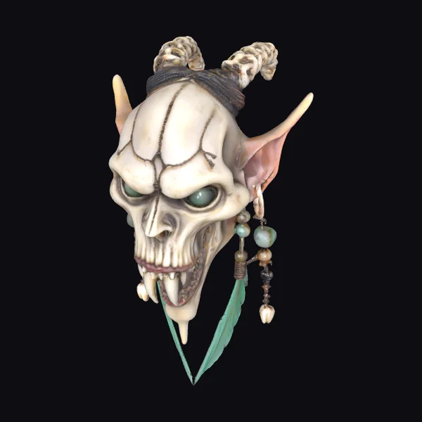 Tribal Goblin Skull Earring