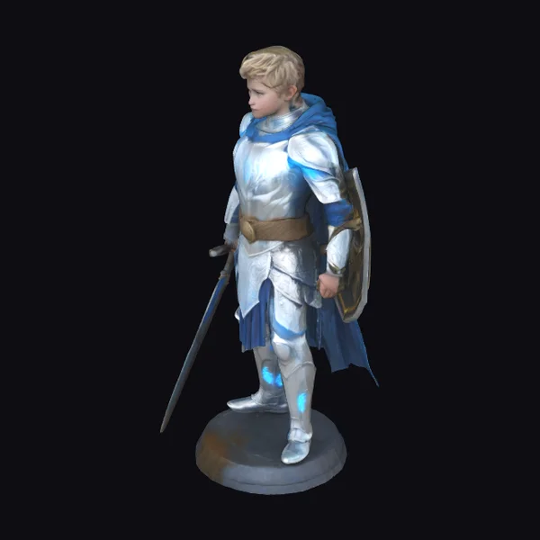 Young Paladin in Glowing Armor